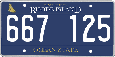 RI license plate 667125