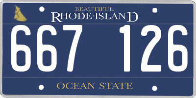RI license plate 667126