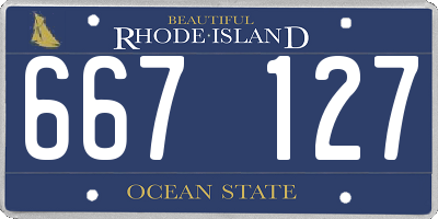 RI license plate 667127