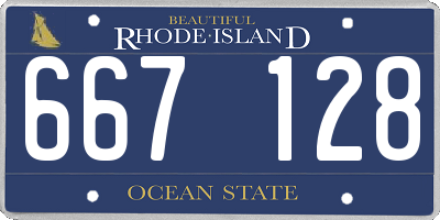RI license plate 667128