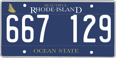 RI license plate 667129