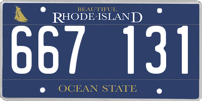 RI license plate 667131