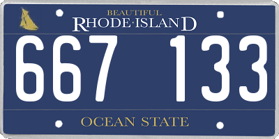 RI license plate 667133