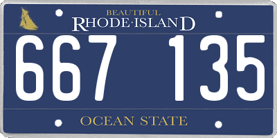 RI license plate 667135