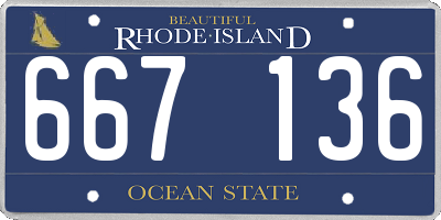 RI license plate 667136