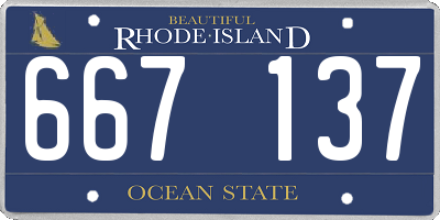 RI license plate 667137