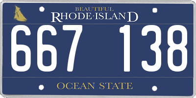 RI license plate 667138