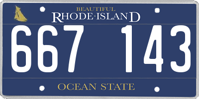 RI license plate 667143