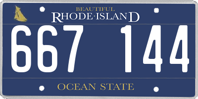 RI license plate 667144