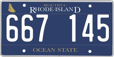 RI license plate 667145
