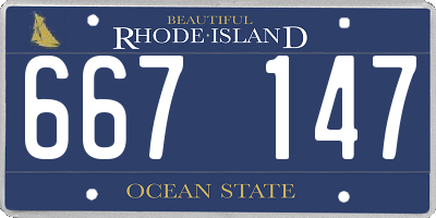 RI license plate 667147