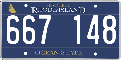 RI license plate 667148