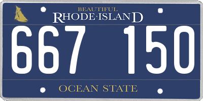 RI license plate 667150