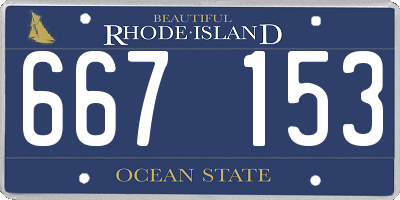RI license plate 667153