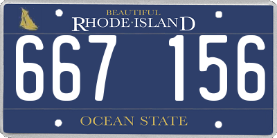 RI license plate 667156