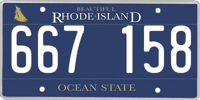 RI license plate 667158