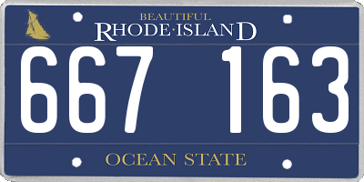 RI license plate 667163