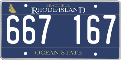 RI license plate 667167