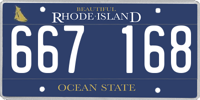 RI license plate 667168