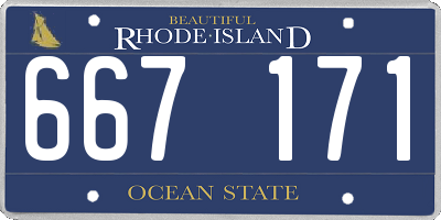 RI license plate 667171