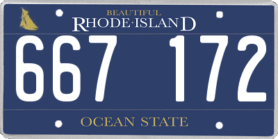 RI license plate 667172