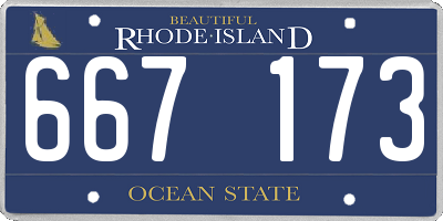 RI license plate 667173