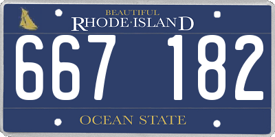 RI license plate 667182