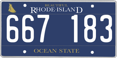 RI license plate 667183