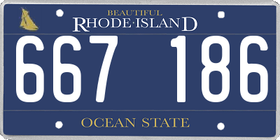 RI license plate 667186