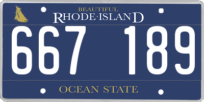 RI license plate 667189