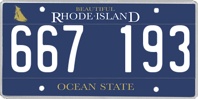 RI license plate 667193