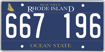 RI license plate 667196