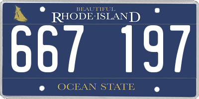 RI license plate 667197