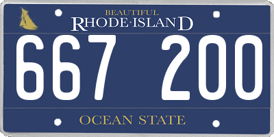 RI license plate 667200