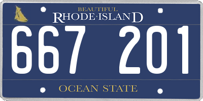 RI license plate 667201
