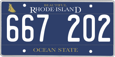 RI license plate 667202
