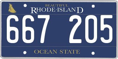 RI license plate 667205