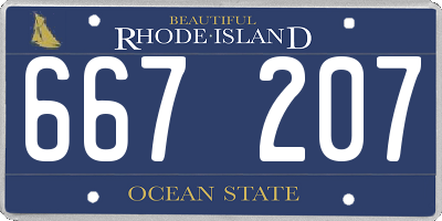 RI license plate 667207
