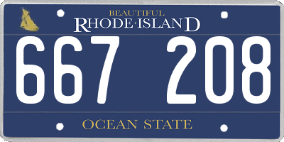 RI license plate 667208