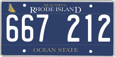 RI license plate 667212