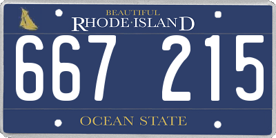 RI license plate 667215