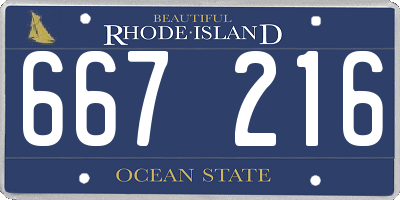 RI license plate 667216