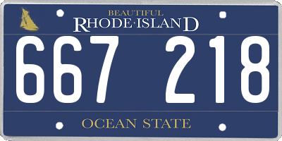 RI license plate 667218