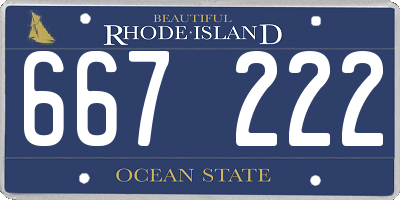 RI license plate 667222