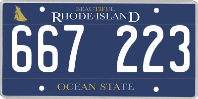 RI license plate 667223