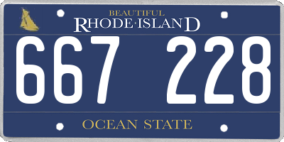 RI license plate 667228