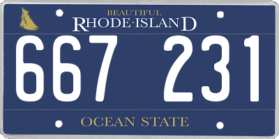 RI license plate 667231