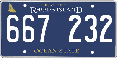 RI license plate 667232