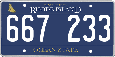 RI license plate 667233