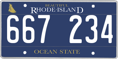 RI license plate 667234